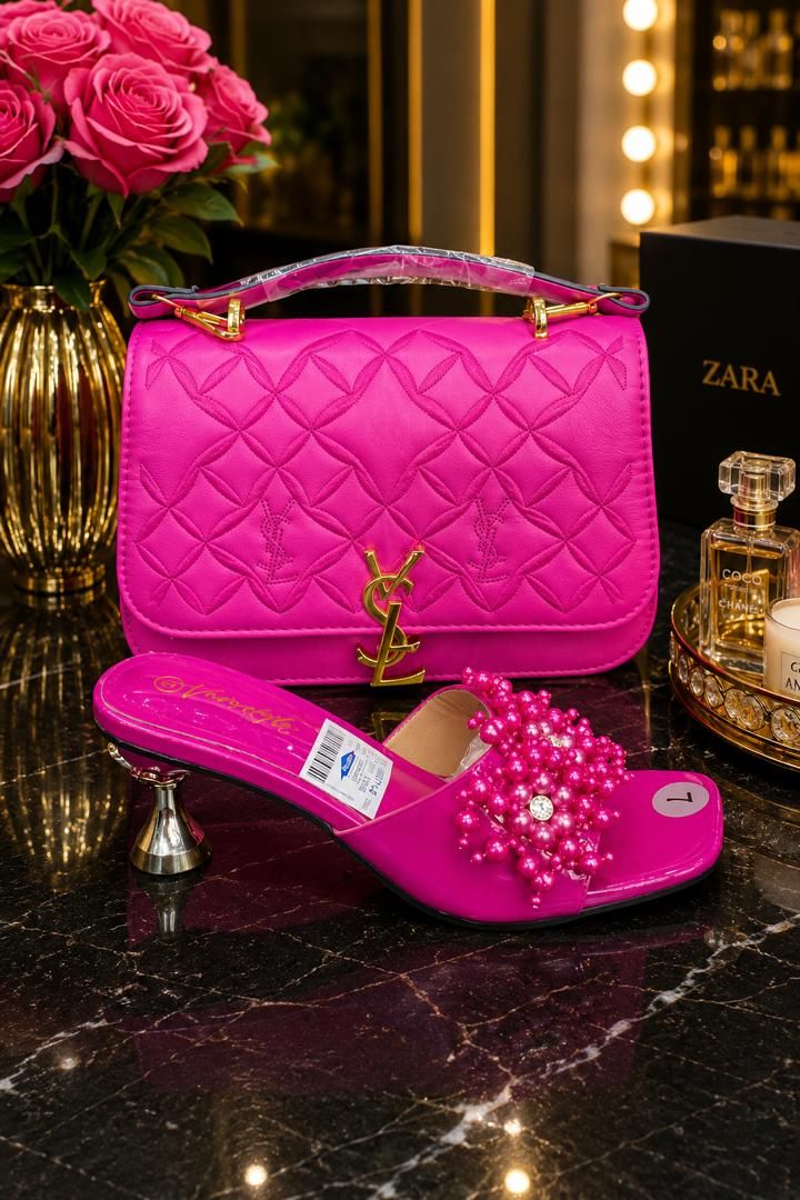 Sac à Main Matelassé et Mules Bijoux à Perles