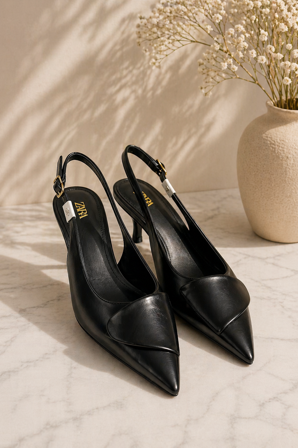 Chaussures Escarpins Slingback ZARA Bordeaux - Talon Aiguille Pointu — vue 6