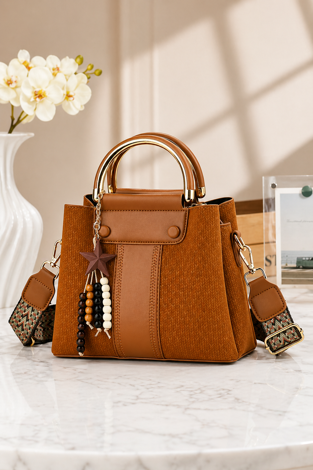 Sac bandoulière chic avec poignée rigide — vue 2