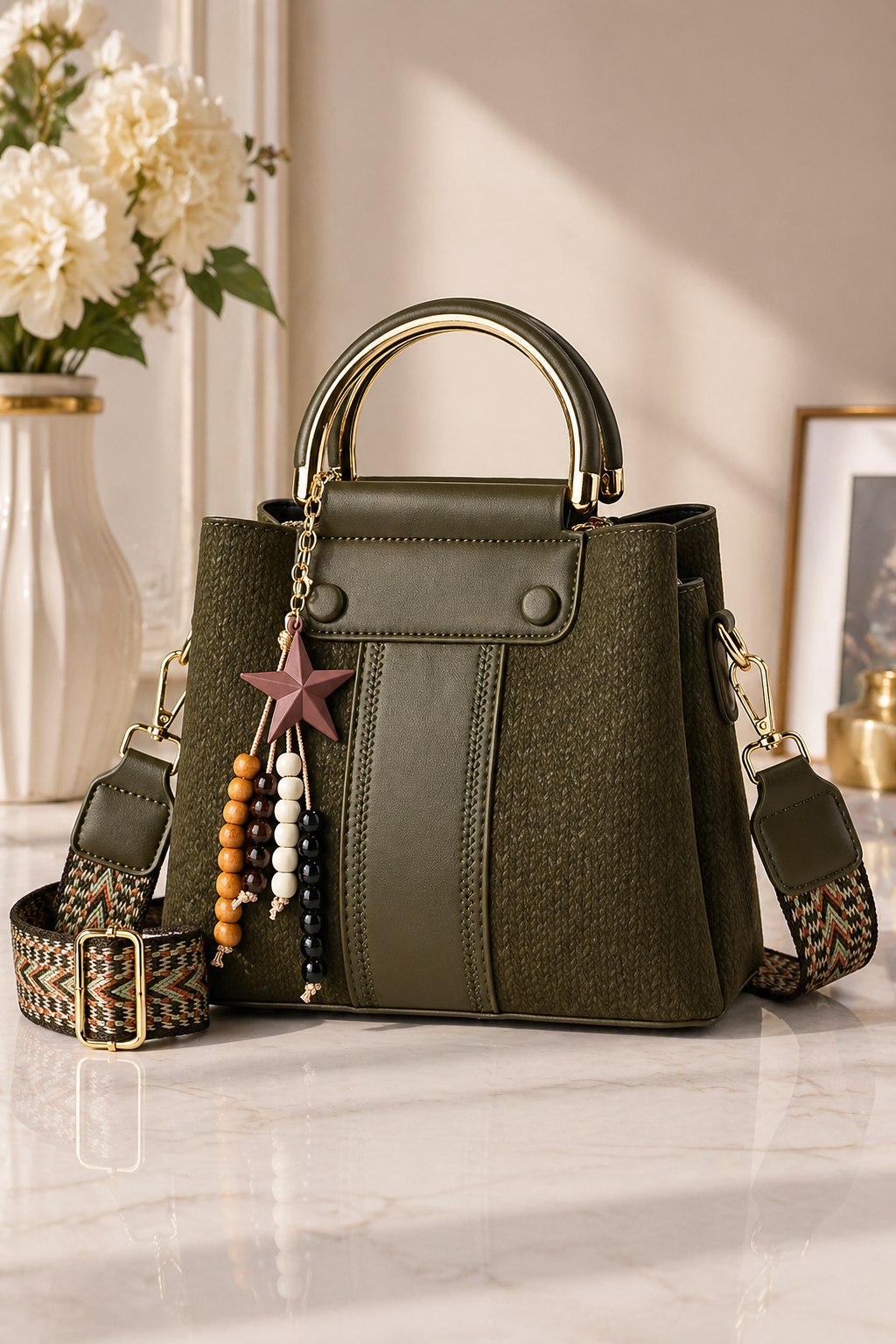 Sac bandoulière chic avec poignée rigide — vue 3