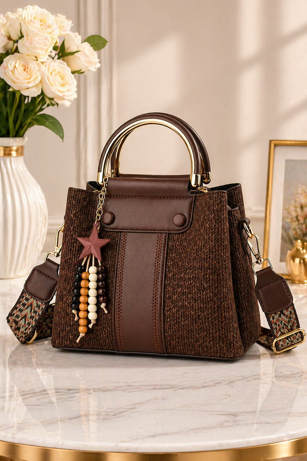Sac bandoulière chic avec poignée rigide — vue 6
