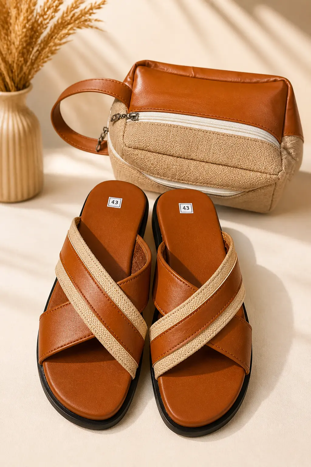 Sandales Homme Marron Confort – Design Croisé Moderne & Semelle Antidérapante
